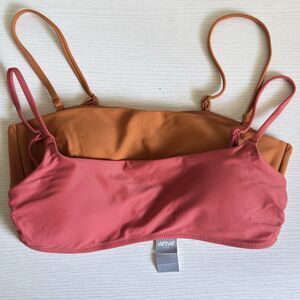 Lot Of 2 Aerie Women Sz. Small Bandeau Swim Top w/ Removable Straps & Pads